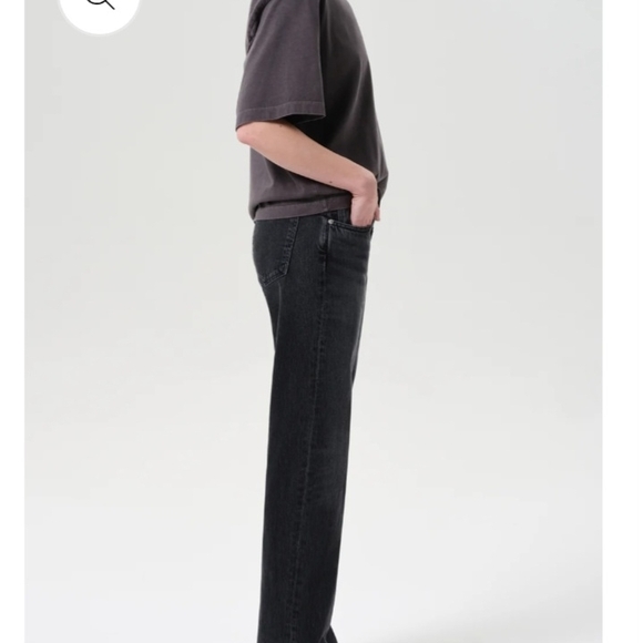 Agolde Dark Gray Women's Straight Leg Jeans - Picture 5 of 9
